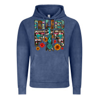 Vintage Denim western free bird Vintage Hoodie - OliviaCreatesArt