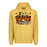 Antique Gold autumn style with pumpkins Premium Hoodie - CowhideDigitalArt