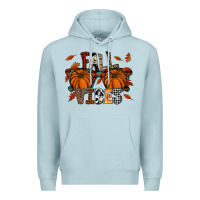 Blue Mist autumn style with pumpkins Premium Hoodie - CowhideDigitalArt