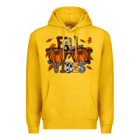 Lemon autumn style with pumpkins Premium Hoodie - CowhideDigitalArt