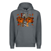 Rock autumn style with pumpkins Premium Hoodie - CowhideDigitalArt