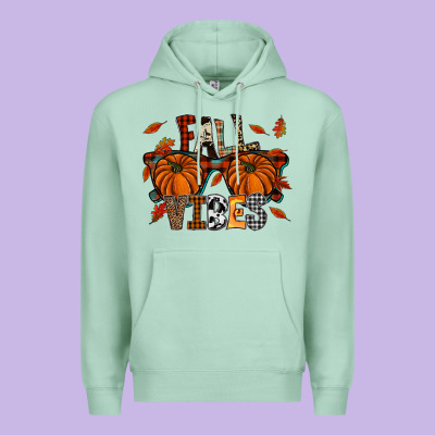 Autumn Style With Pumpkins Premium Hoodie Designed By Cowhidedigitalart