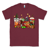 Burgundy Christmas coffee cups with Labrador Classic Tee - RanaPortraitStore
