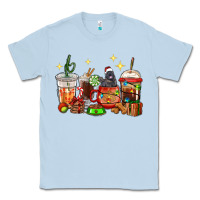 Dusty Blue Christmas coffee cups with Labrador Classic Tee - RanaPortraitStore