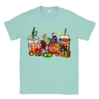 Seafoam Christmas coffee cups with Labrador Classic Tee - RanaPortraitStore