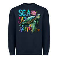 Navy sea you soon with sea turtle Heavyweight Sweatshirt - Artiststas