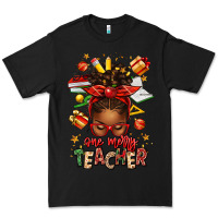 Black one merry teacher afro messy bun Premium Tee - texasbilliewilder