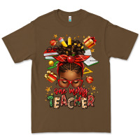 Cacao one merry teacher afro messy bun Premium Tee - texasbilliewilder