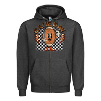 Charcoal Heather game day football Zipper Hoodie - BarkalooDesign