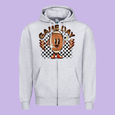Game Day Football Zipper Hoodie Designed By Barkaloodesign