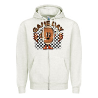 Oatmeal Heather game day football Zipper Hoodie - BarkalooDesign