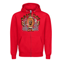 Red game day football Zipper Hoodie - BarkalooDesign