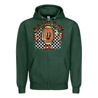 Sports Green game day football Zipper Hoodie - BarkalooDesign