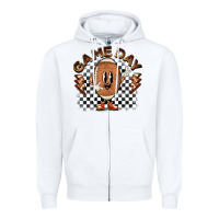 White game day football Zipper Hoodie - BarkalooDesign