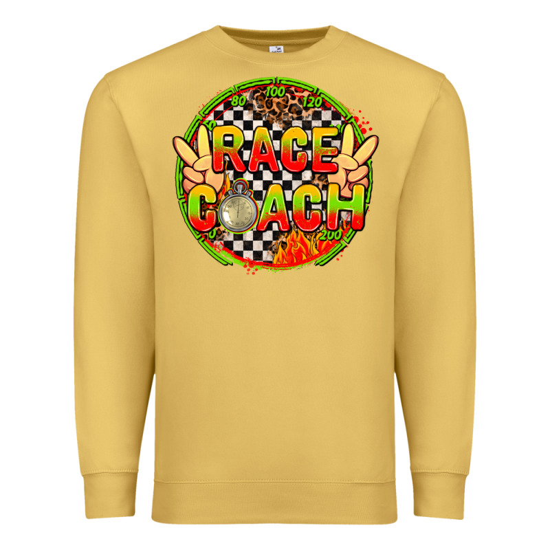 Race Coach  With Leopard And Peace Hand Premium Sweatshirt by AdoDesignShop | Teevron