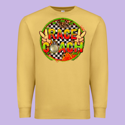 Race Coach  With Leopard And Peace Hand Premium Sweatshirt Designed By Adodesignshop