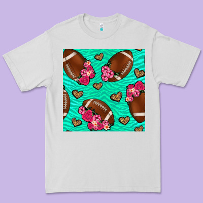 American Football Roses And Hearts Premium Tee Designed By Nancycooperartshop