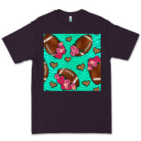 Plum American Football roses and hearts Premium Tee - NancyCooperArtShop