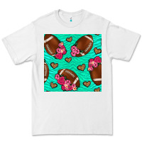 White American Football roses and hearts Premium Tee - NancyCooperArtShop