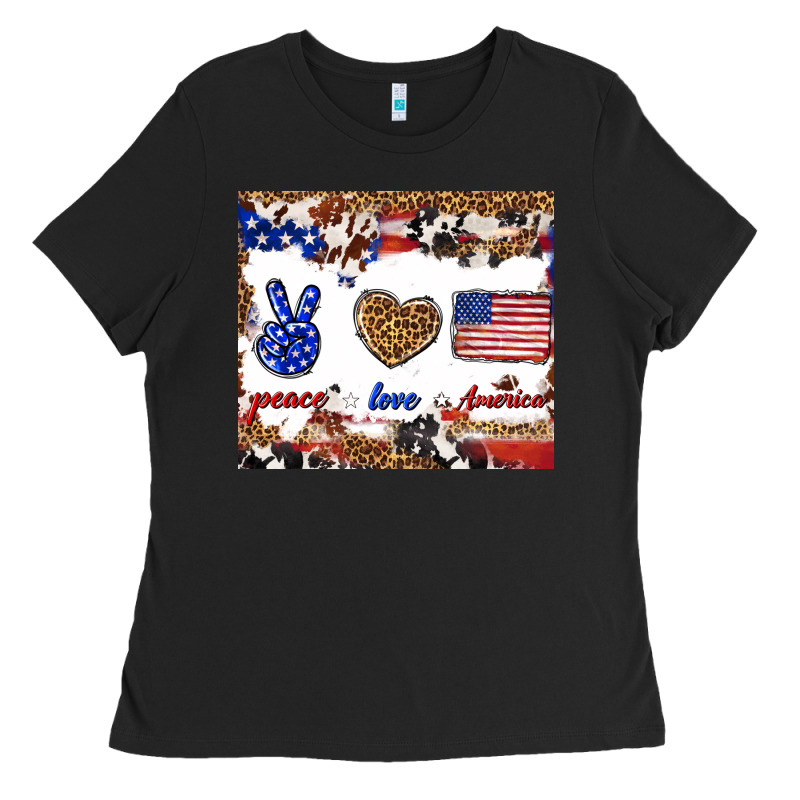 Peace Love America Ladies Tee by TumblerDesignByShophia | Teevron