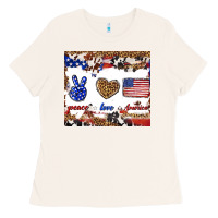 Bone peace love america Ladies Tee - TumblerDesignByShophia