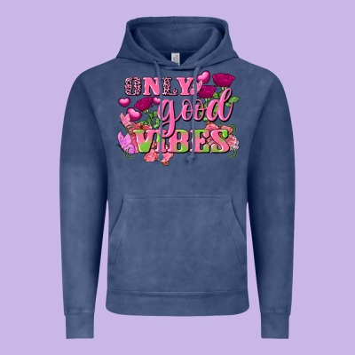 Valentine's Day Only Good Vibes Vintage Hoodie Designed By Fadigitalartstudio