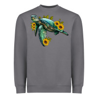Storm sea turtle with sunflowers Heavyweight Sweatshirt - Artiststas