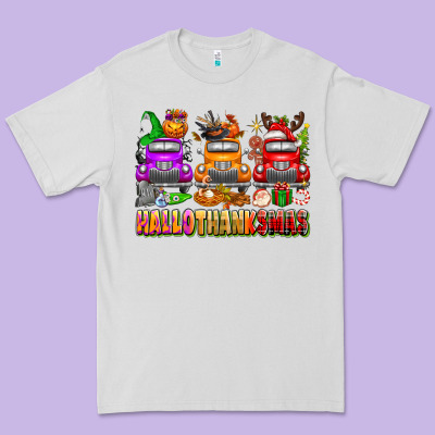 Hallothanksmas Trucks Premium Tee Designed By Texasbilliewilder