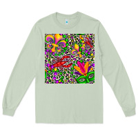 Matcha mardi gras crawfish leopard  seamless pattern Long Sleeve Tee - FaDigitalArtStudio