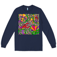 Navy mardi gras crawfish leopard  seamless pattern Long Sleeve Tee - FaDigitalArtStudio