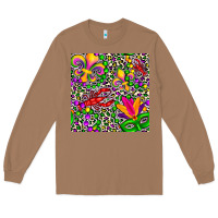 Toasted Coconut mardi gras crawfish leopard  seamless pattern Long Sleeve Tee - FaDigitalArtStudio