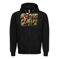 Black game day  lightning football Zipper Hoodie - BarkalooDesign