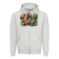 Dove Grey game day  lightning football Zipper Hoodie - BarkalooDesign