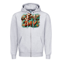 Heather Grey game day  lightning football Zipper Hoodie - BarkalooDesign