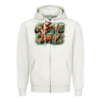 Oatmeal Heather game day  lightning football Zipper Hoodie - BarkalooDesign