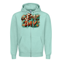 Seafoam game day  lightning football Zipper Hoodie - BarkalooDesign