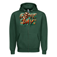 Sports Green game day  lightning football Zipper Hoodie - BarkalooDesign