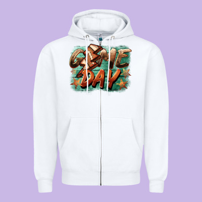 Game Day  Lightning Football Zipper Hoodie Designed By Barkaloodesign