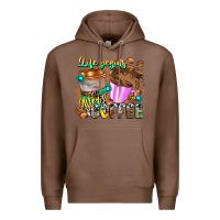 Chestnut Life Begins After Coffee Premium Hoodie - CowhideDigitalArt
