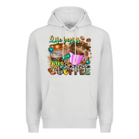 Dove Grey Life Begins After Coffee Premium Hoodie - CowhideDigitalArt