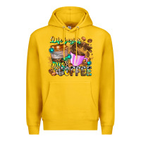 Lemon Life Begins After Coffee Premium Hoodie - CowhideDigitalArt