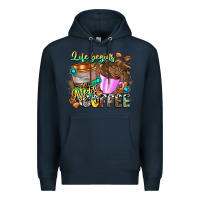 Navy Life Begins After Coffee Premium Hoodie - CowhideDigitalArt