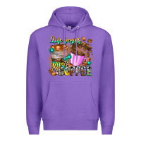Purple Life Begins After Coffee Premium Hoodie - CowhideDigitalArt