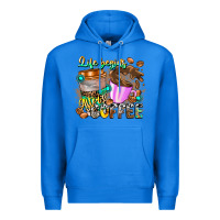 True Royal Life Begins After Coffee Premium Hoodie - CowhideDigitalArt