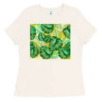 Bone monstera leaf Ladies Tee - TumblerDesignByShophia