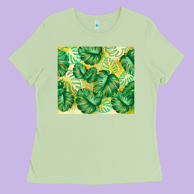 Monstera Leaf Ladies Tee Designed By Tumblerdesignbyshophia