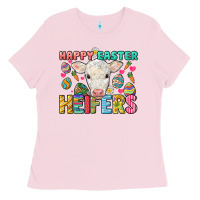 Bubblegum Pink Happy Easter Heifers Easter Day Ladies Tee - HowdyJamesFarm