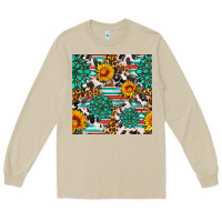 Mushroom gemstone sunflower cowhide leopard seamles pattern Long Sleeve Tee - FaDigitalArtStudio