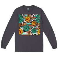 Smoke gemstone sunflower cowhide leopard seamles pattern Long Sleeve Tee - FaDigitalArtStudio