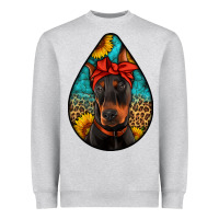 Heather Grey doberman Heavyweight Sweatshirt - Artiststas